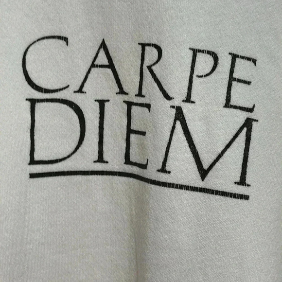 VTG Carpe Diem Sweatshirt 80s Crewneck
Pullover XL Seize The Day 1989 USN Debate - Picture 1 of 9